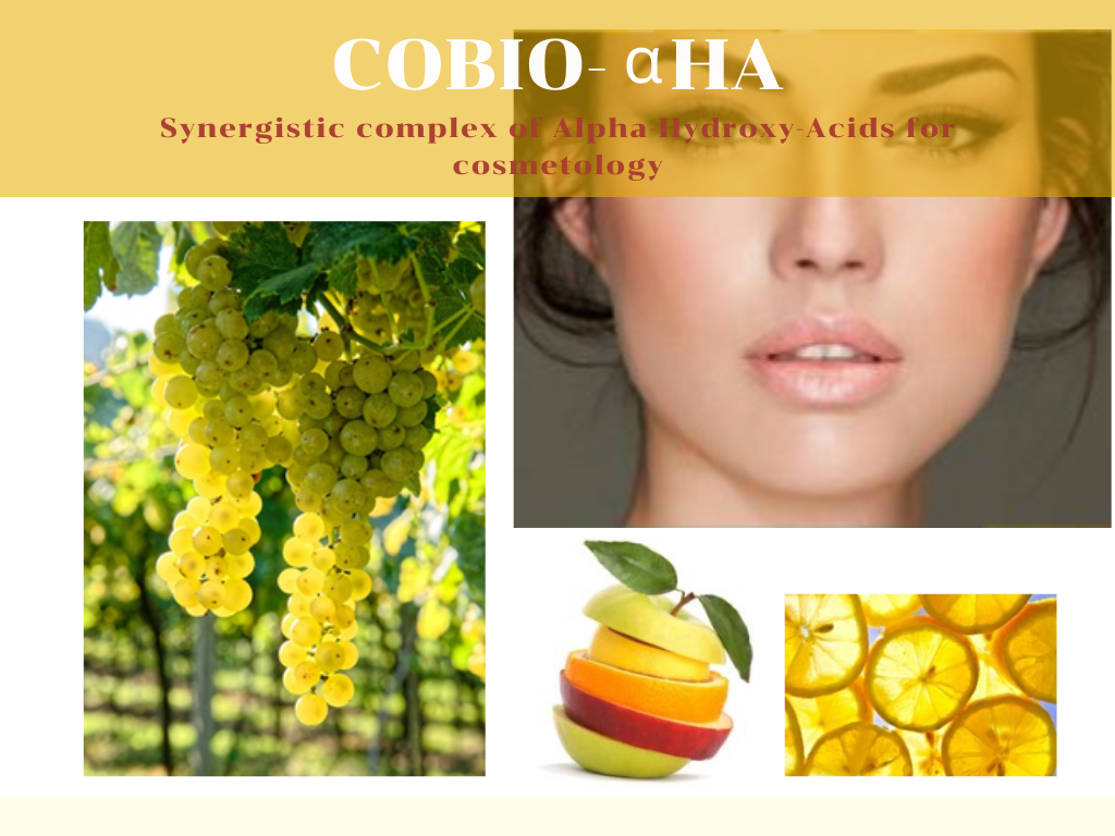 Cobio – αHA เป็นสาร AHAs (Alpha Hydroxy Acids) ช่วยผลัดเซลล์ผิวอย่างอ่อนละมุน ให้ความชุุ่มชื้นผิวและลดเลือนริ้วรอย